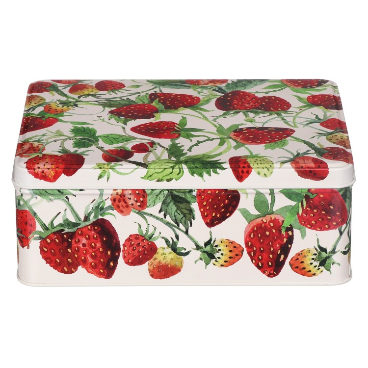 Strawberry Print Deep Rectangular Tin Emma Bridgewater